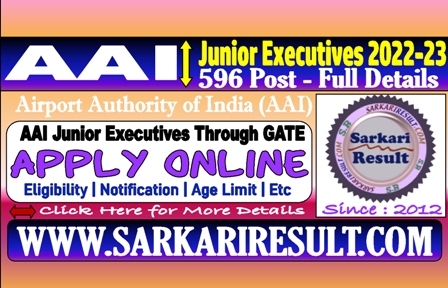 Sarkari Result AAI Junior Executive  Online Form 2022