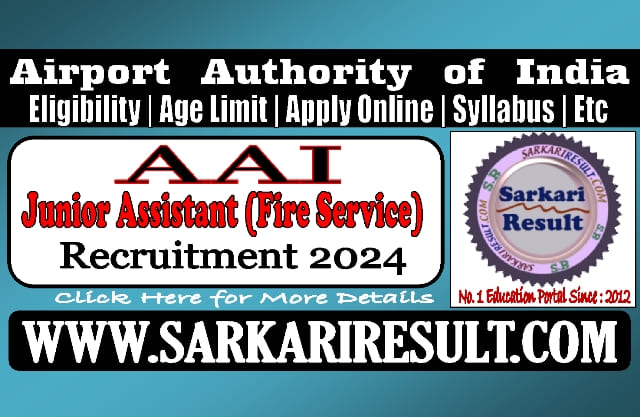 Sarkari Result NTA AAI Junior Assistant Online Form 2025