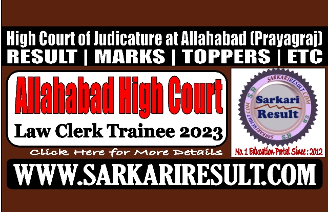 Sarkari Result AHC Law Clerk Online Form 2023