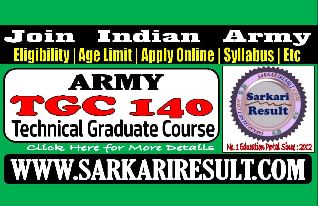 Sarkari Result Army TGC 140 Recruitment