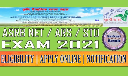 ASRB NET ARS Recruitment 2021