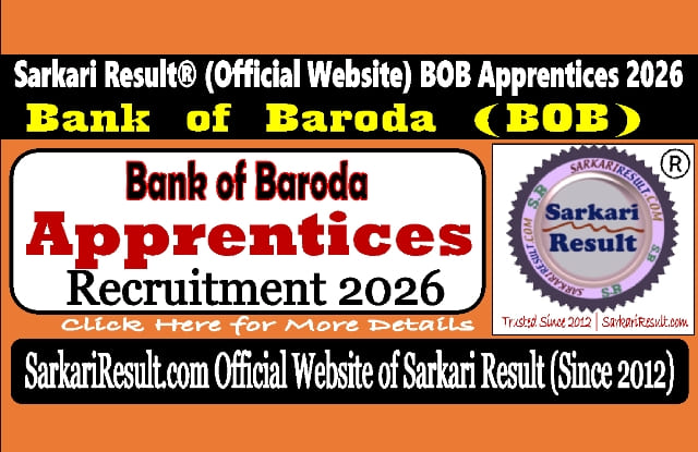 Sarkari Result Bank of Baroda Apprentices Online Form 2026