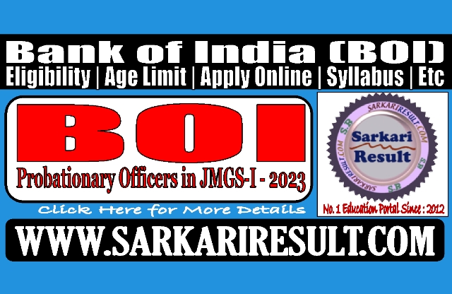 Sarkari Result Bank of India PO Recruitment 2023
