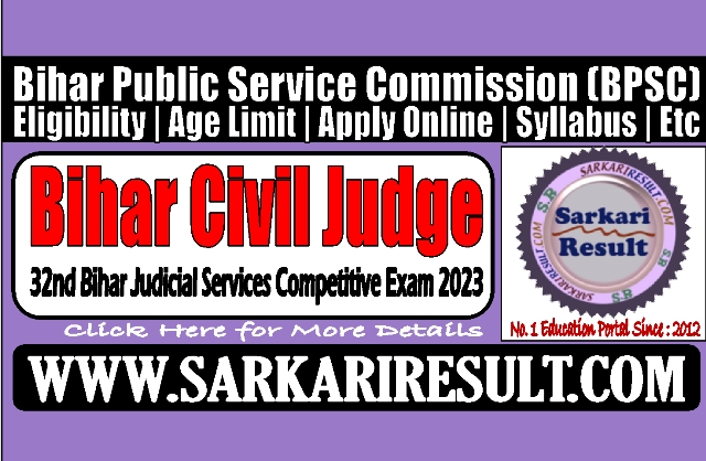 Sarkari Result BPSC Civil Judge PCS J Recruitment 2023