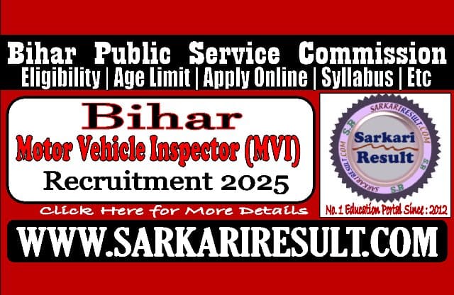 Sarkari Result Bihar BPSC MVI Recruitment 2025