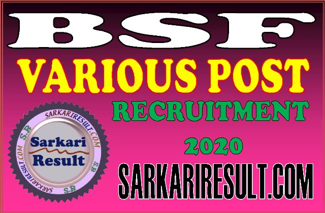 BSF Tradesman Various Post Recruitment 2020