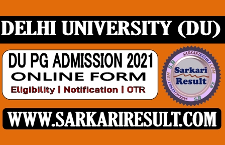NTA Delhi University PG 2021 Online Form