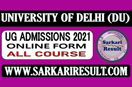 NTA Delhi University UG 2021 Online Form