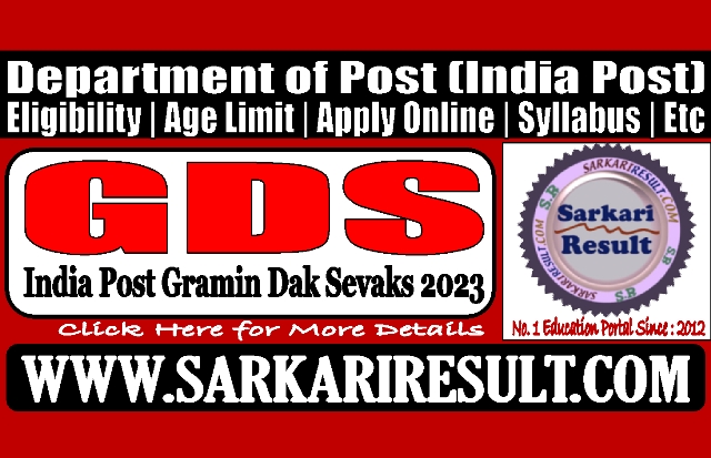 Sarkari Result India Post GDS Online Form 2023
