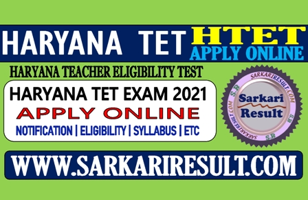 Sarkari Result HTET Online Form 2021