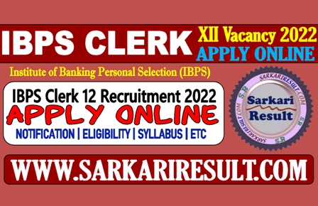 Sarkari Result IBPS Clerk XII Recruitment 2022