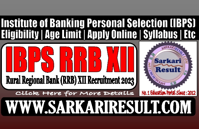 Sarkari Result IBPS RRB XII Recruitment 2023