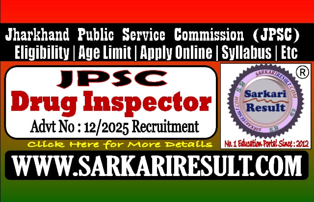 JPSC Drug Inspector Recruitment 2025