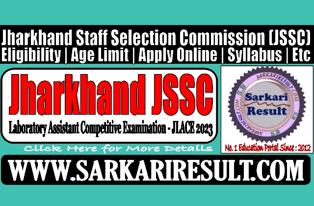 Sarkari Result JSSC Lab Assistant Online Form 2023