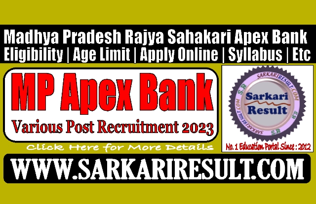 Sarkari Result MP Apex Bank Recruitment 2023