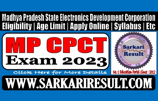 Sarkari Result MP CPCT Exam 2023