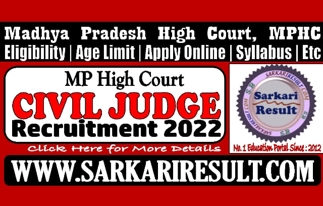 Sarkari Result MPHC Civil Judge Online Form 2023