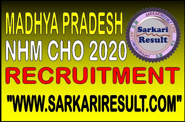 MP NHM CHO 3800 Post Recruitment 2020