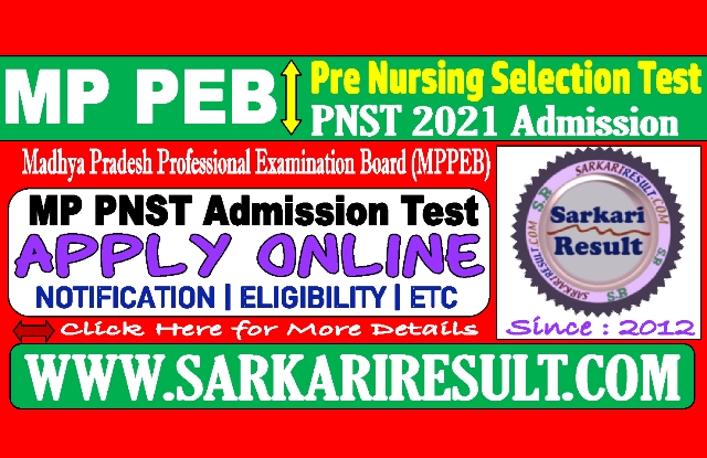 Sarkari Result MPPEB PNST Online Form 2022