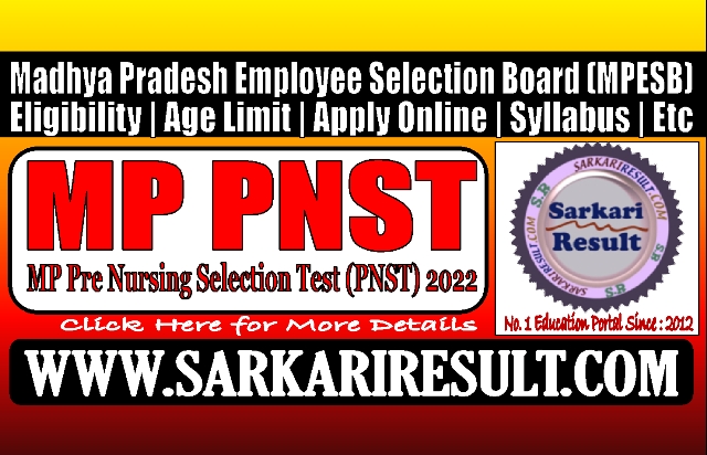 Sarkari Result MP PNST Exam 2023