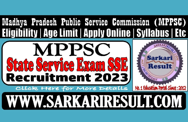 Sarkari Result MPPSC Pre 2023 Online Form