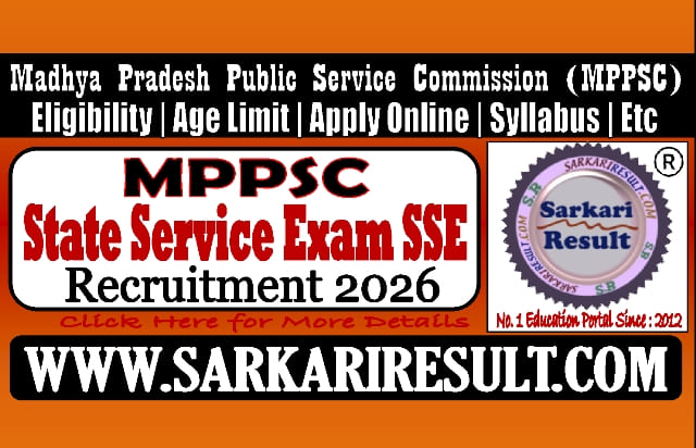 Sarkari Result MPPSC Pre 2026 Recruitment