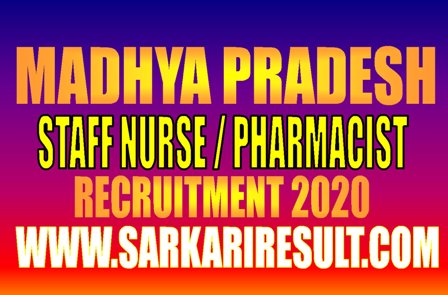 MP Pharmacist and Staff Nurse Recruitment 2020