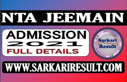 NTA JEEMAIN 2021 Online Form