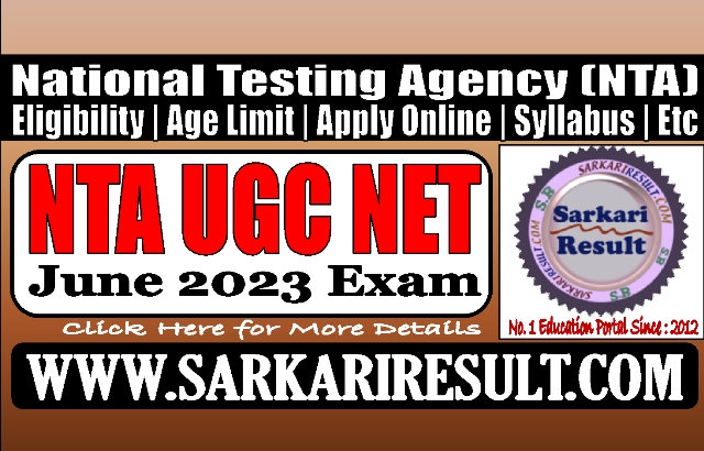 Sarkari Result NTA UGC NET Online Form 2023