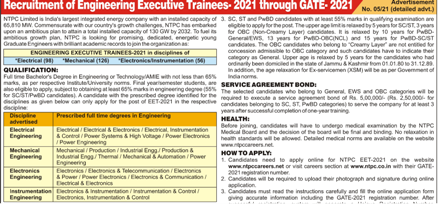 Sarkari Result NTPC Executive Trainee EET 2021