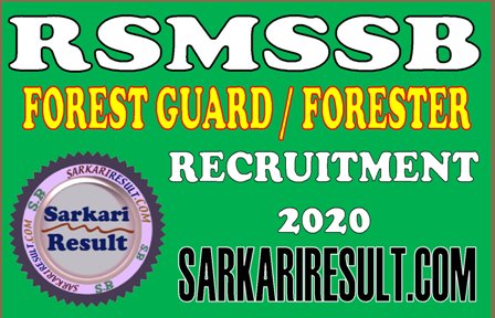 Sarkari Result RSMSSB Forest Guard Online Form 2022