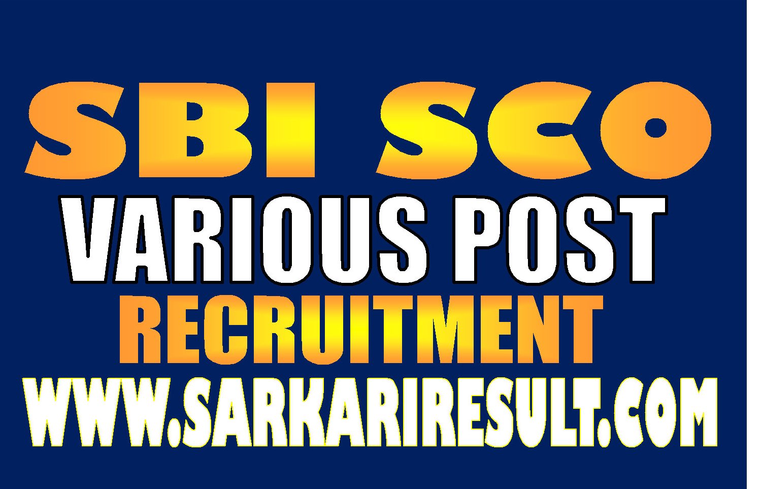 SBI Various SO Various Post Recruitment 2020