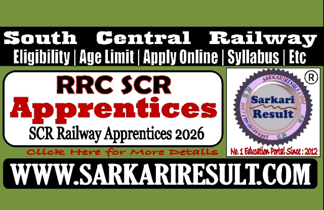 Sarkari Result RRC SCR Apprentices Online Form 2026