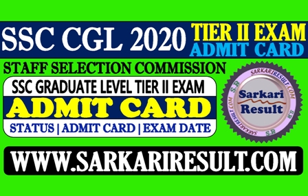 Sarkari Result SSC CGL Admit Card 2022