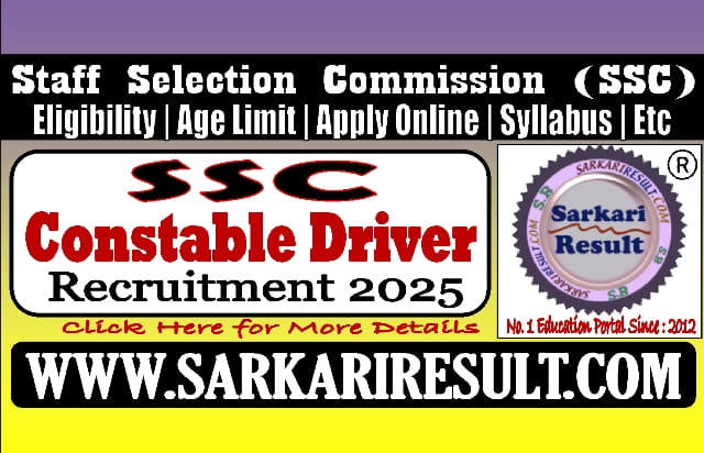 Sarkari Result SSC Delhi Police Constable Driver Exam 2026