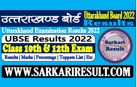 Sarkari Result Uttarakhand Board 10th and 12th Results 2022