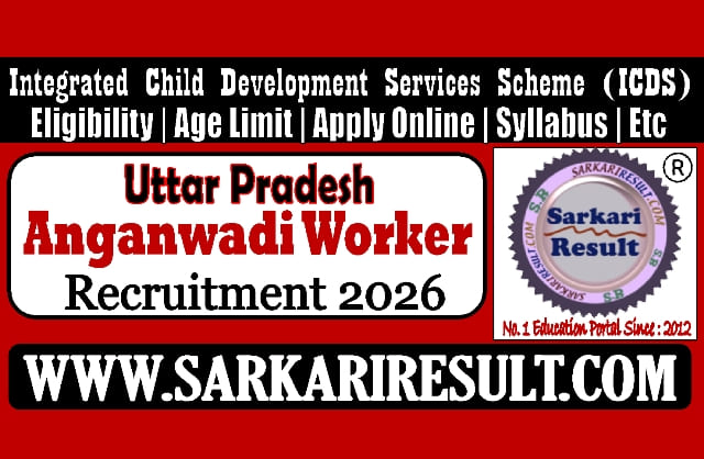 Uttar Pradesh UP Anganwadi Worker Bharti Online Form 2026