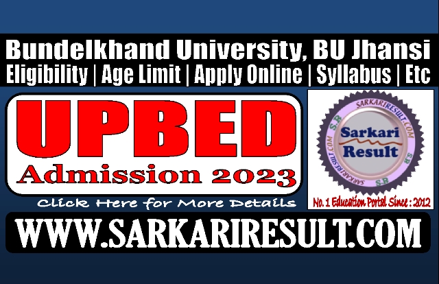 Sarkari Result UPBED Admission 2023 Online Form