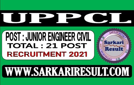 UPPCL Junior Engineer JE Civil Recruitment 2021