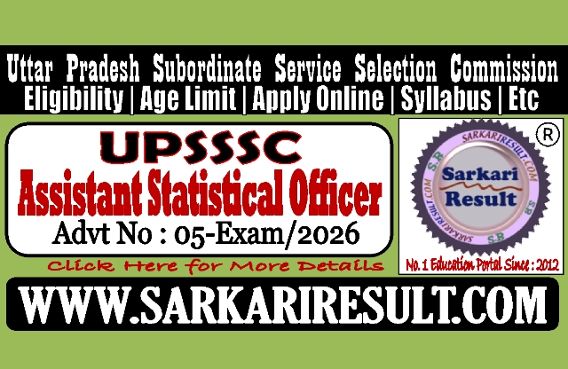 Sarkari Result UPSSSC ASO Recruitment 2026