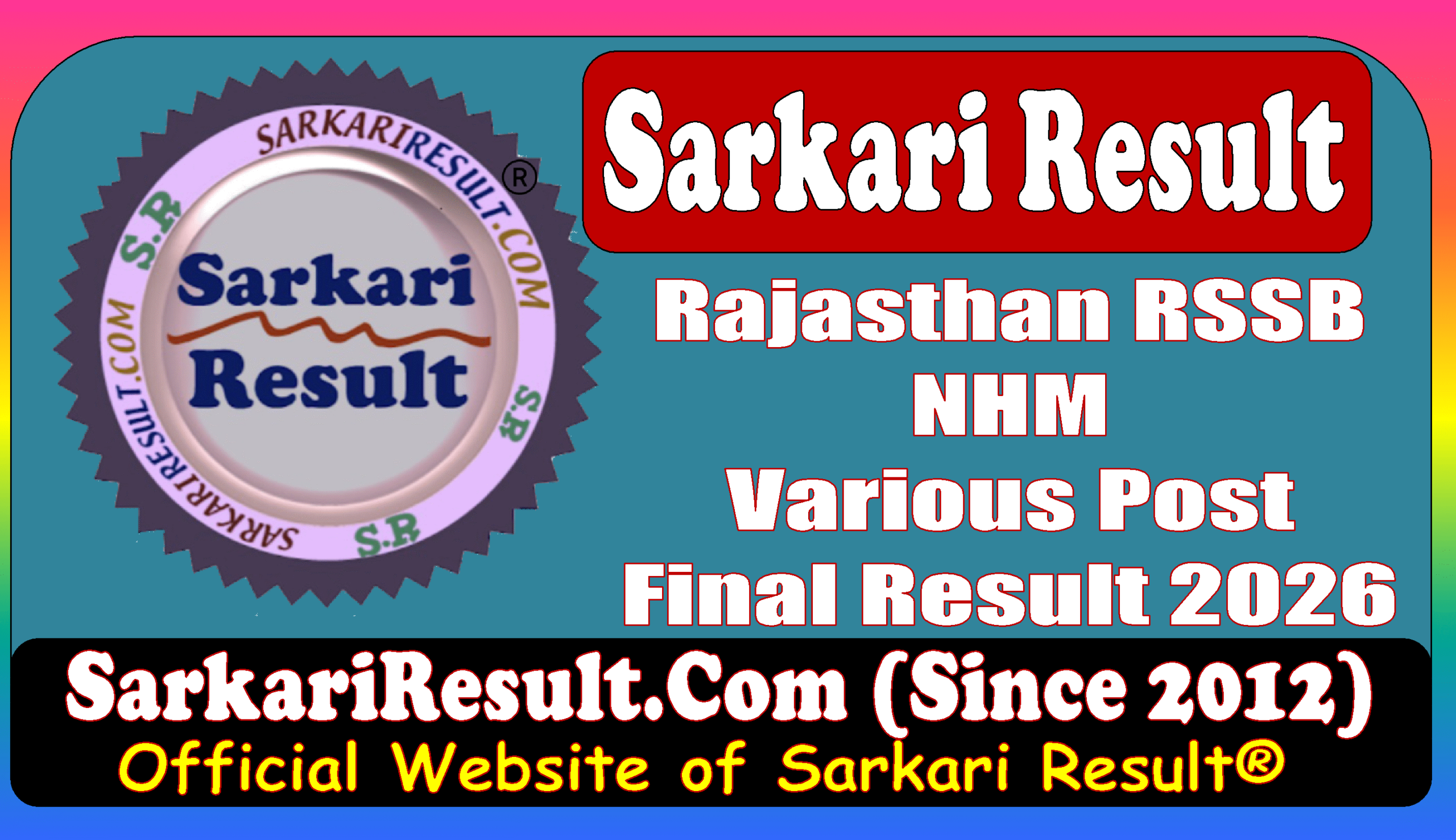 Sarkari Result : RSSB NHM 2025 Final Result SarkariResult.Com RSSB NHM 2025 Final Result SarkariResult.Com