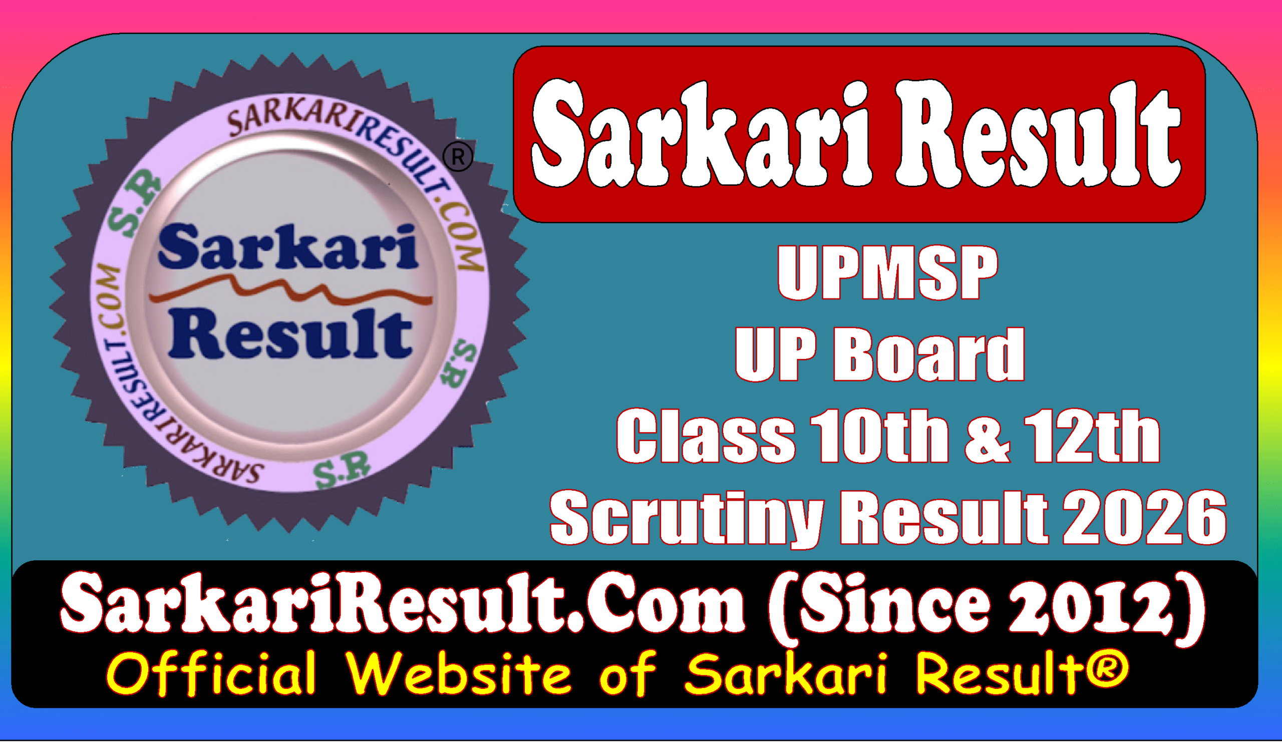 UP Board Scrutiny Result 2026 UPMSP Sarkari Result Direct Link UP Board Scrutiny Result 2026 UPMSP Sarkari Result
