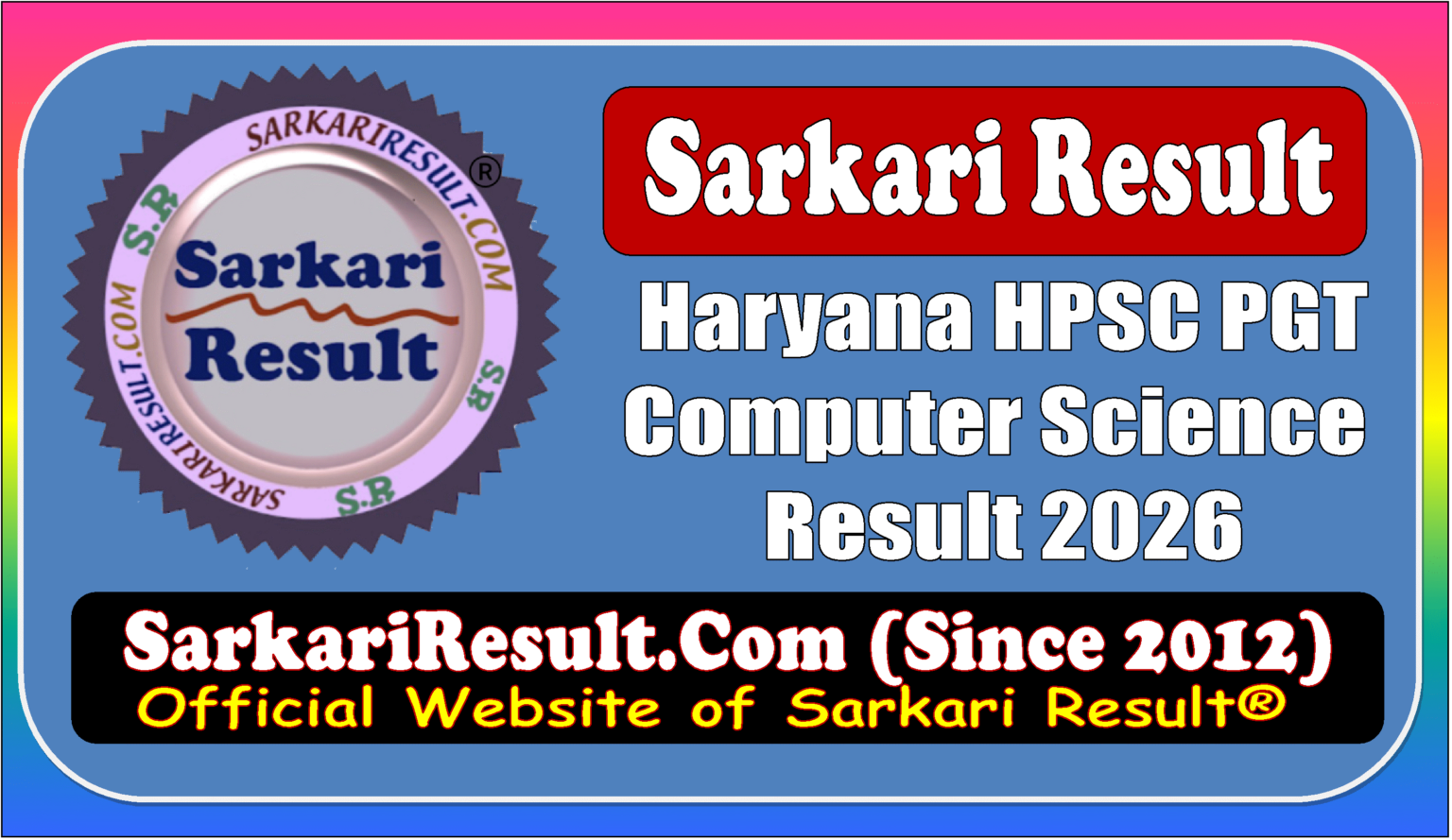 Haryana HPSC PGT Computer Science Result 2026