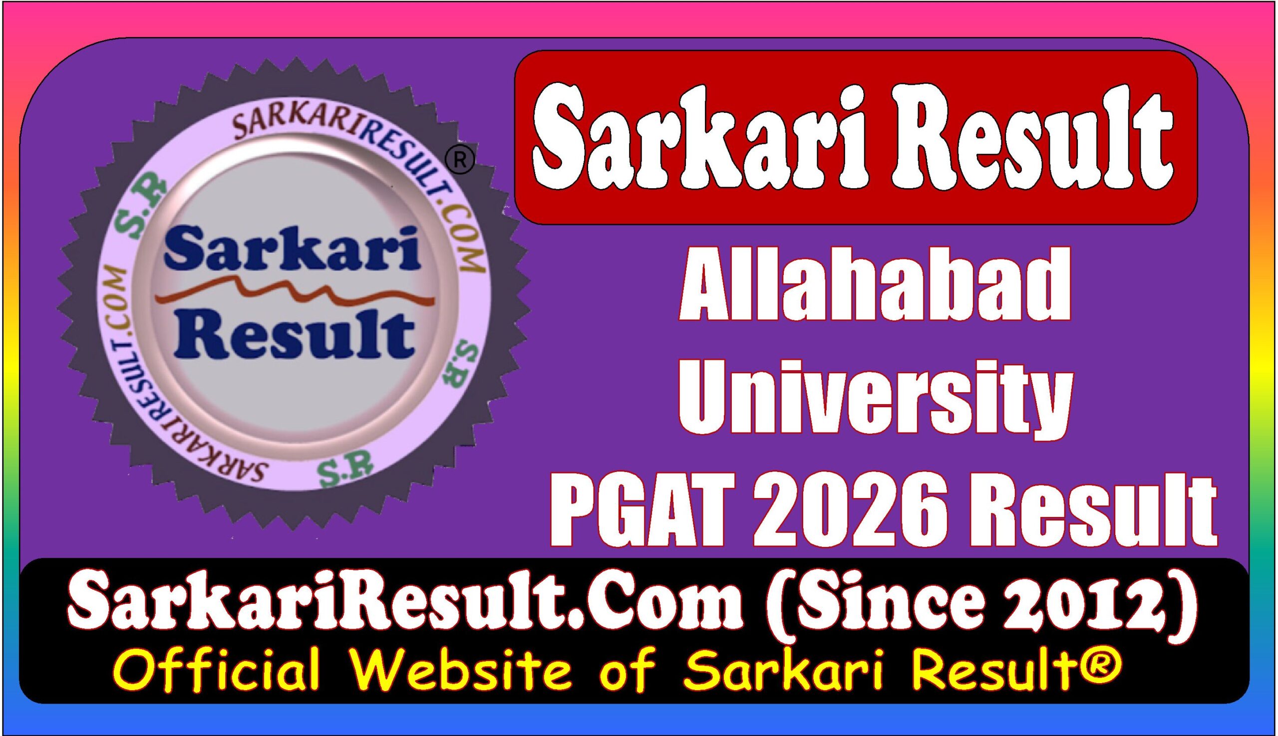 Allahabad University PGAT 2026 Result Allahabad University PGAT Result 2026