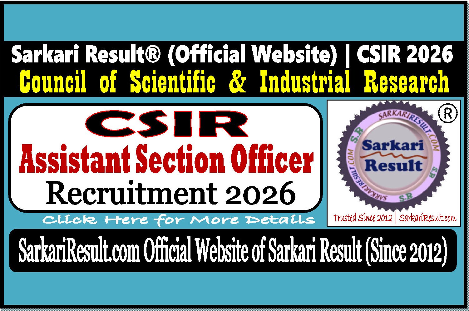 CSIR Assistant Section Officer Online Form CSIR Assistant Section Officer Online Form 2026