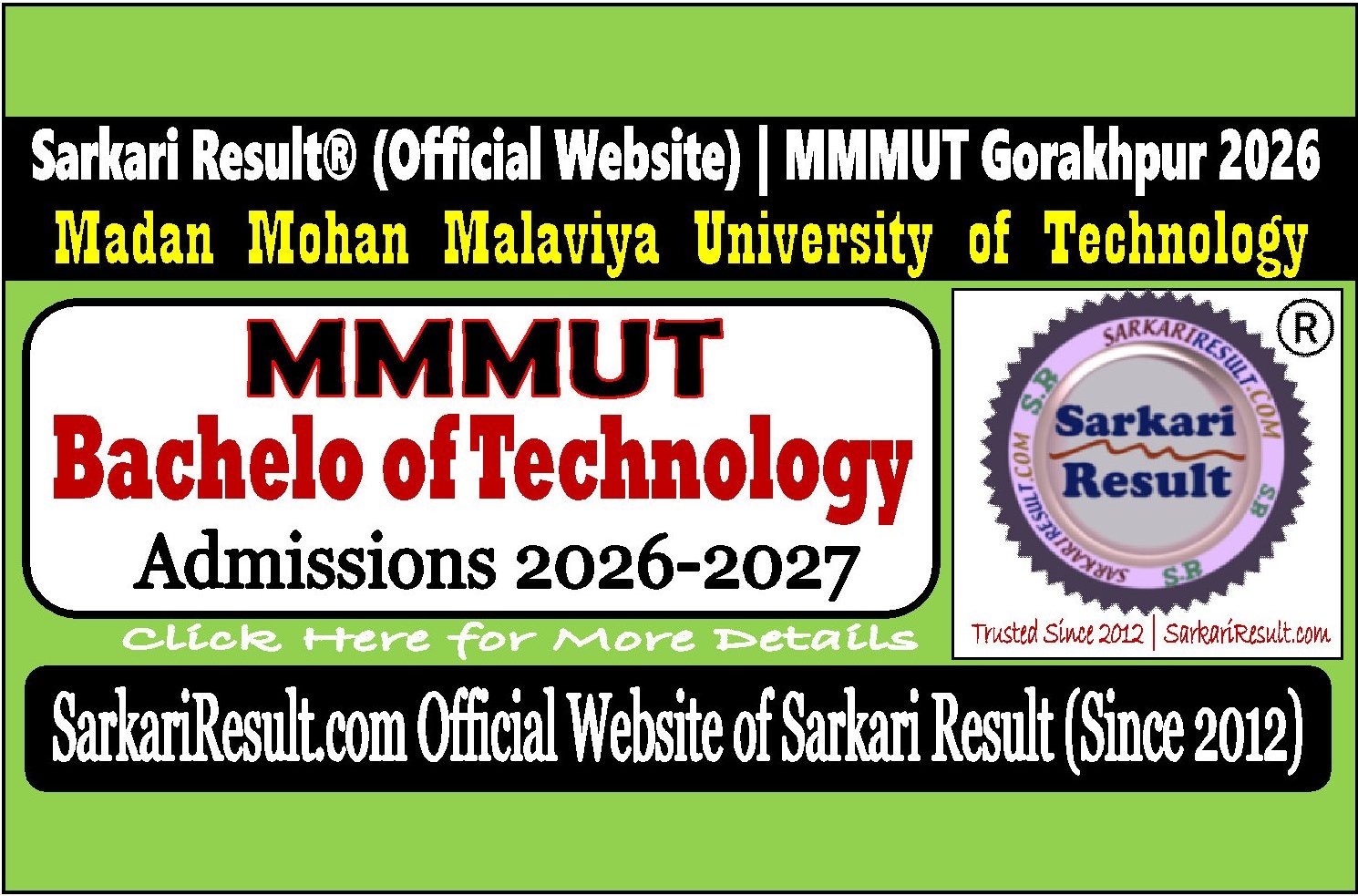 MMMUT UG Admissions MMMUT Admissions 2026