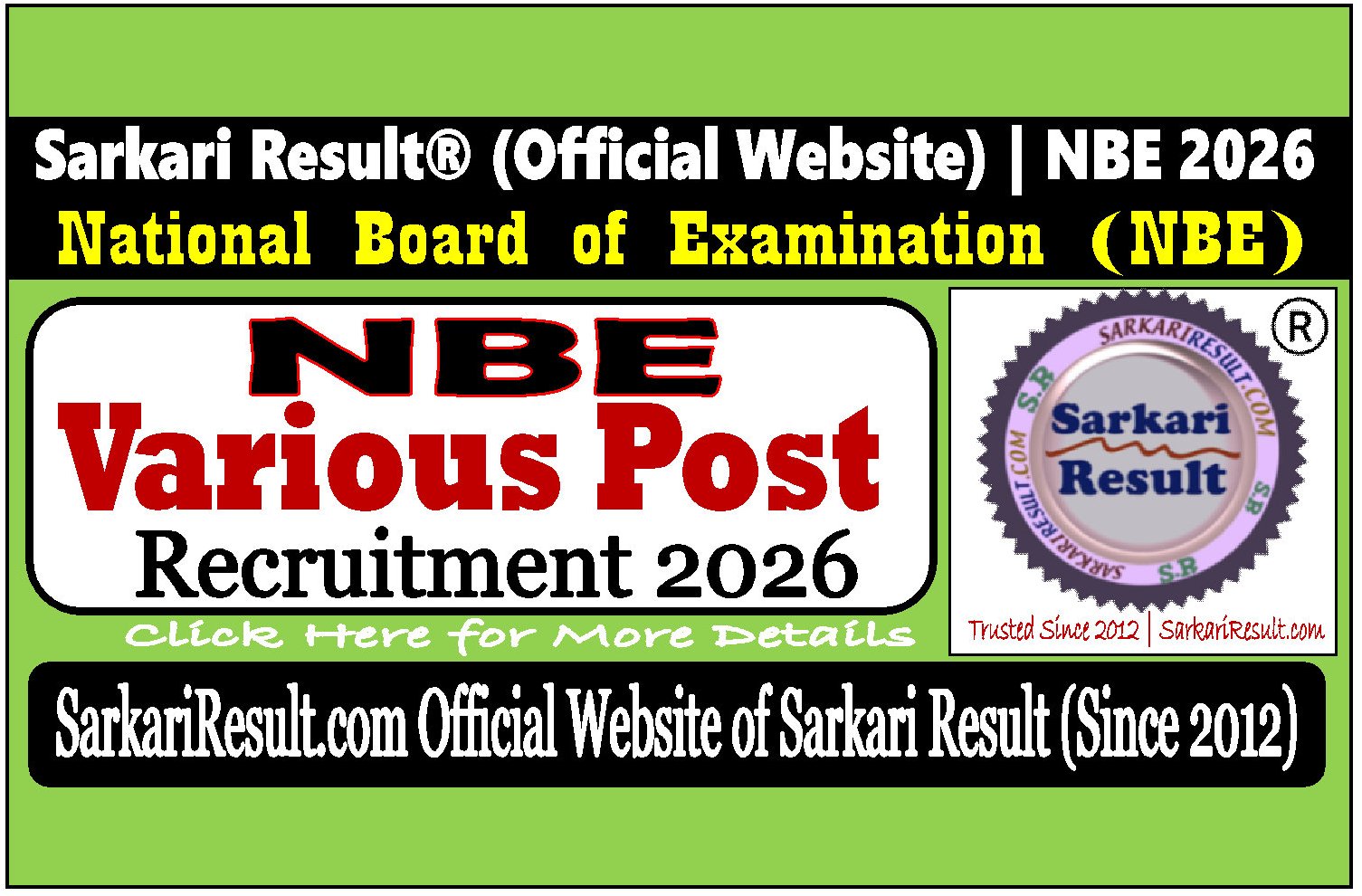 NBE Various Post 2026