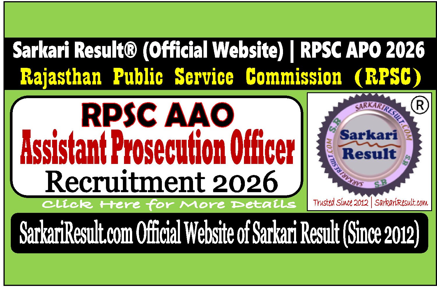 Rajasthan RPSC Assistant Prosecution Officer