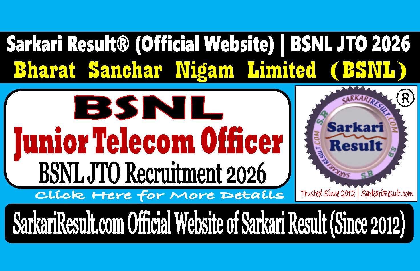 BSNL JTO Recruitment 2026 Sarkari Result