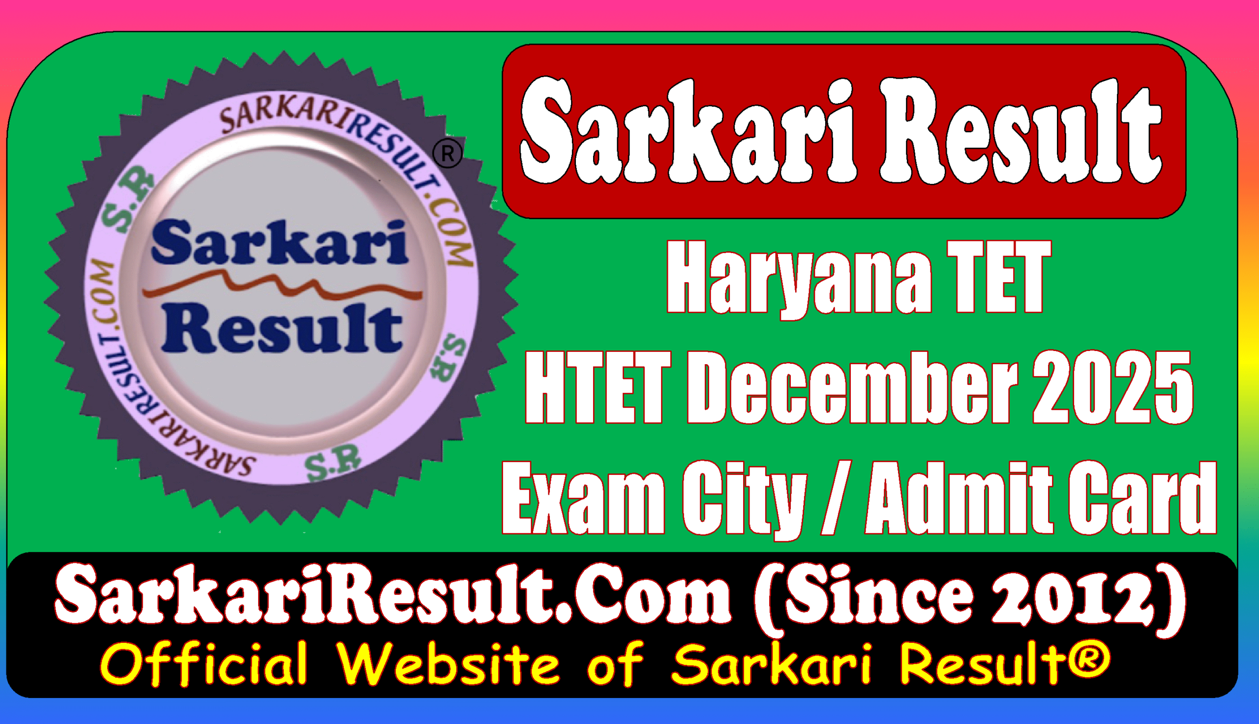 Haryana TET HTET December 2025 Exam City / Admit Card 2026 Result Flash HTET 2025 Exam City